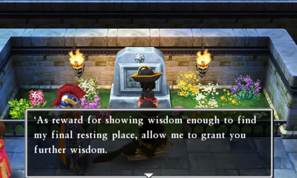 Examine this tombstone to learn The Great Leveller | Dragon Quest VII