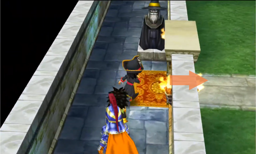 Follow a cross pattern to unlock the entrance to the room (1) | Dragon Quest VII