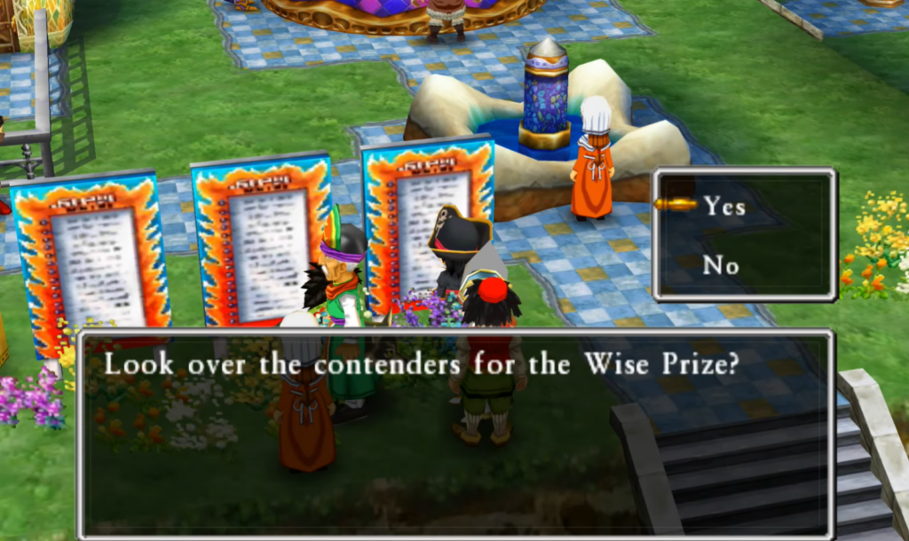 Register a party member for the Wisdom competition and check this board after that (2) | Dragon Quest VII