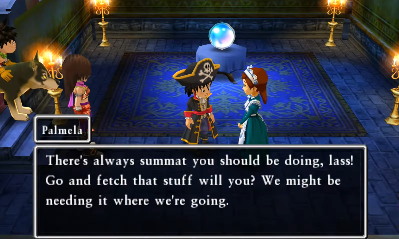 After Palmela joins you, talk to her assistant (4) | Dragon Quest VII