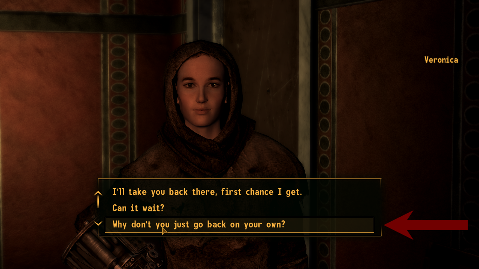 “Why don’t you just go back on your own?” | Fallout: New Vegas