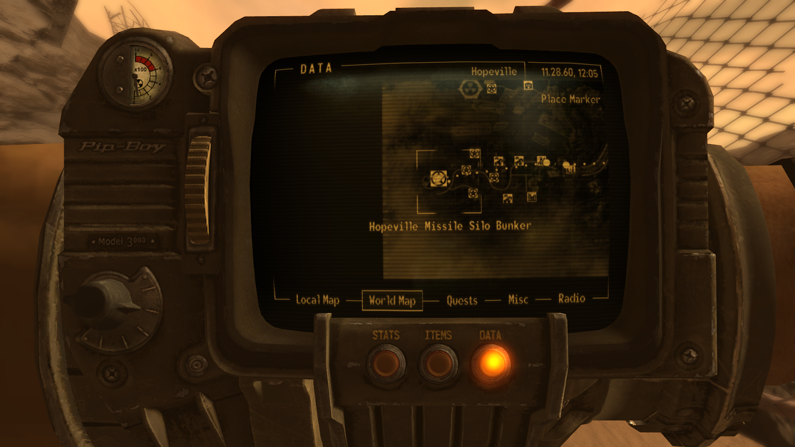 Hopeville Missile Silo Bunker on the world map | Fallout: New Vegas