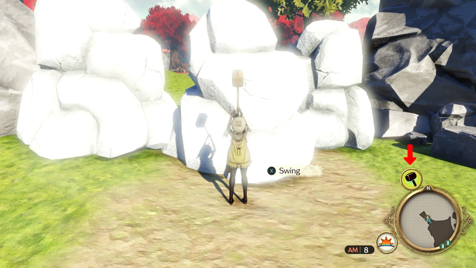 Using the Hammer to clear the path | Atelier Ryza: Ever Darkness & the Secret Hideout