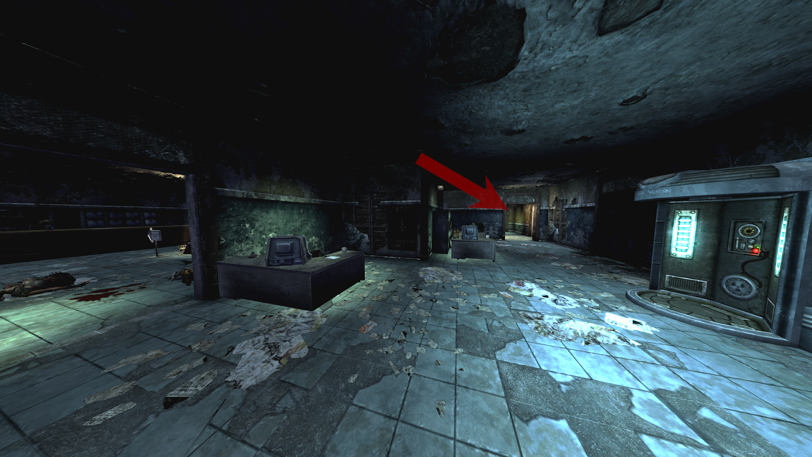 Door at the back of the room | Fallout: New Vegas