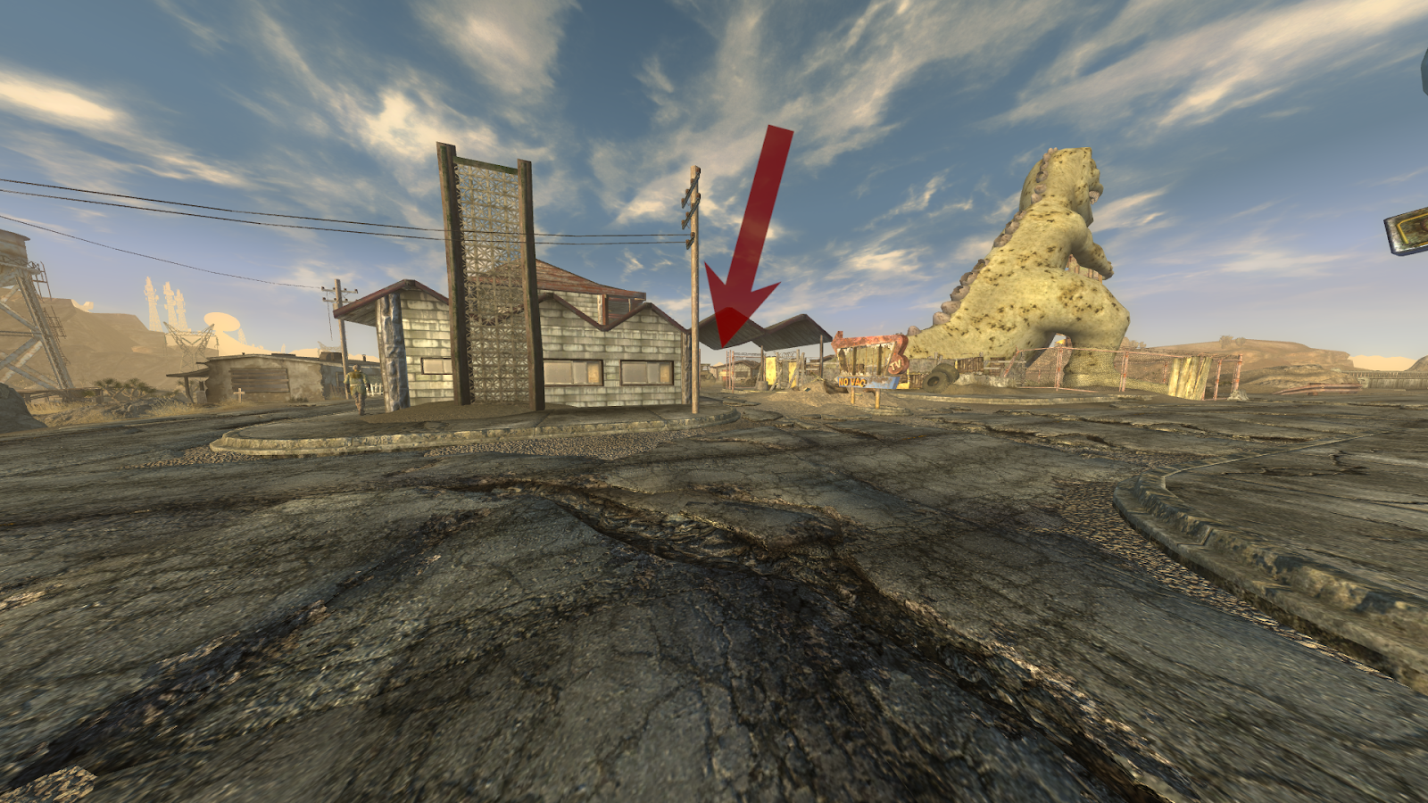 Gate that allows you to enter Novac’s main courtyard | Fallout: New Vegas