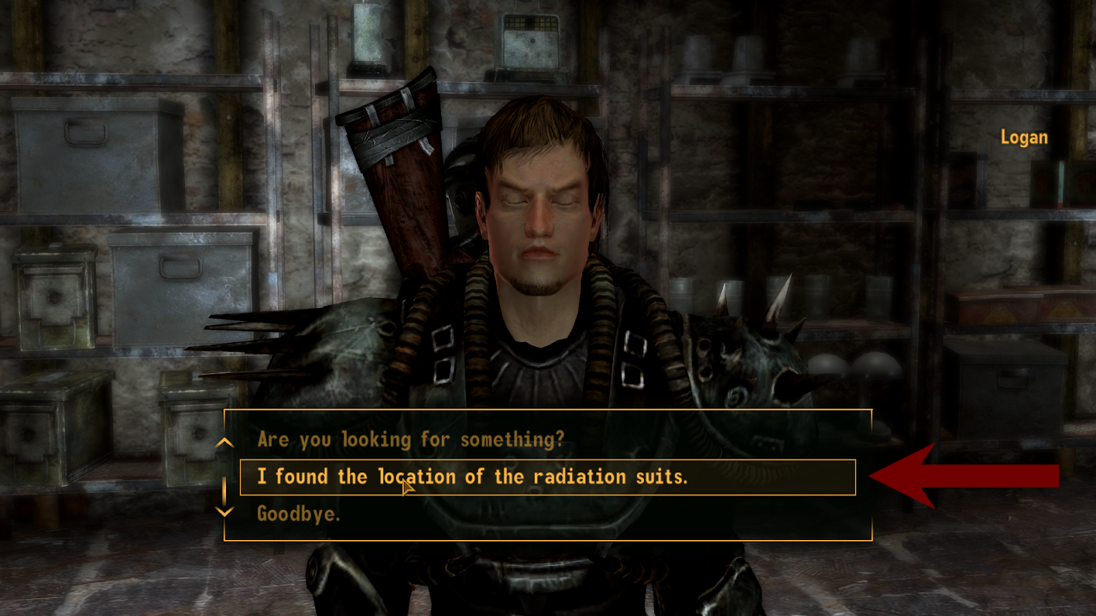 Dialogue choice that starts the Wheel Of Fortune quest | Fallout: New Vegas