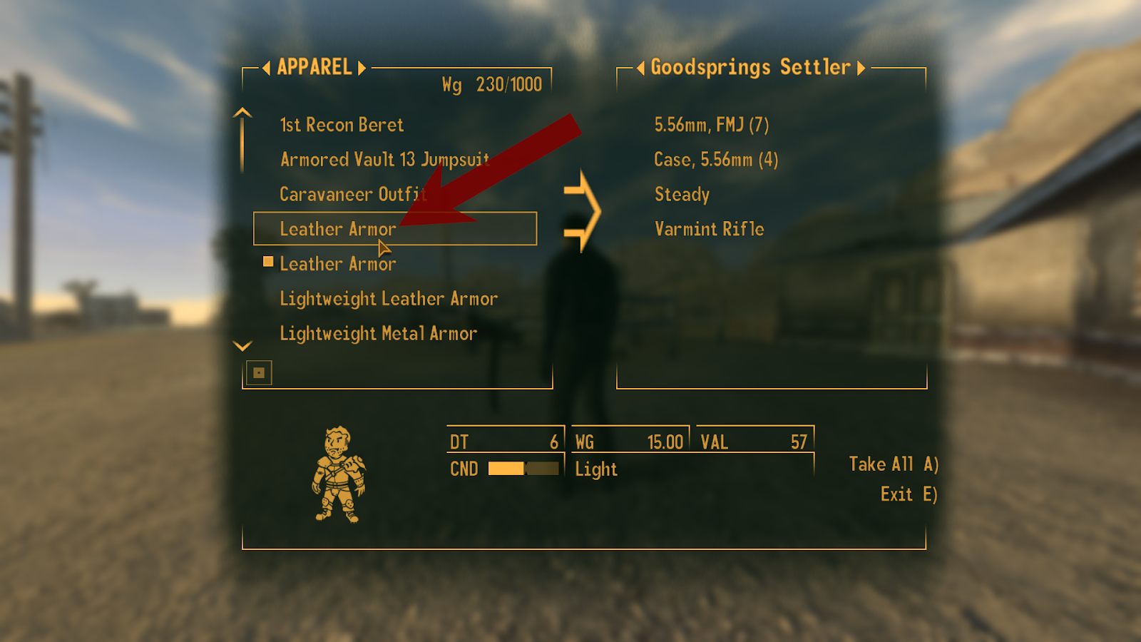 Giving Leather Armor to the NPC | Fallout: New Vegas