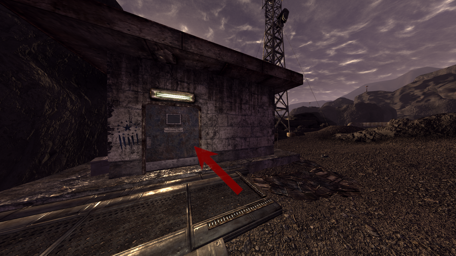Entrance to the transmitter building | Fallout: New Vegas