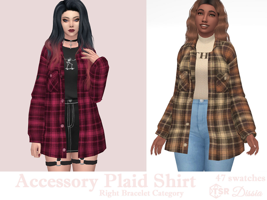 Accessory Plaid Shirt by Dissia