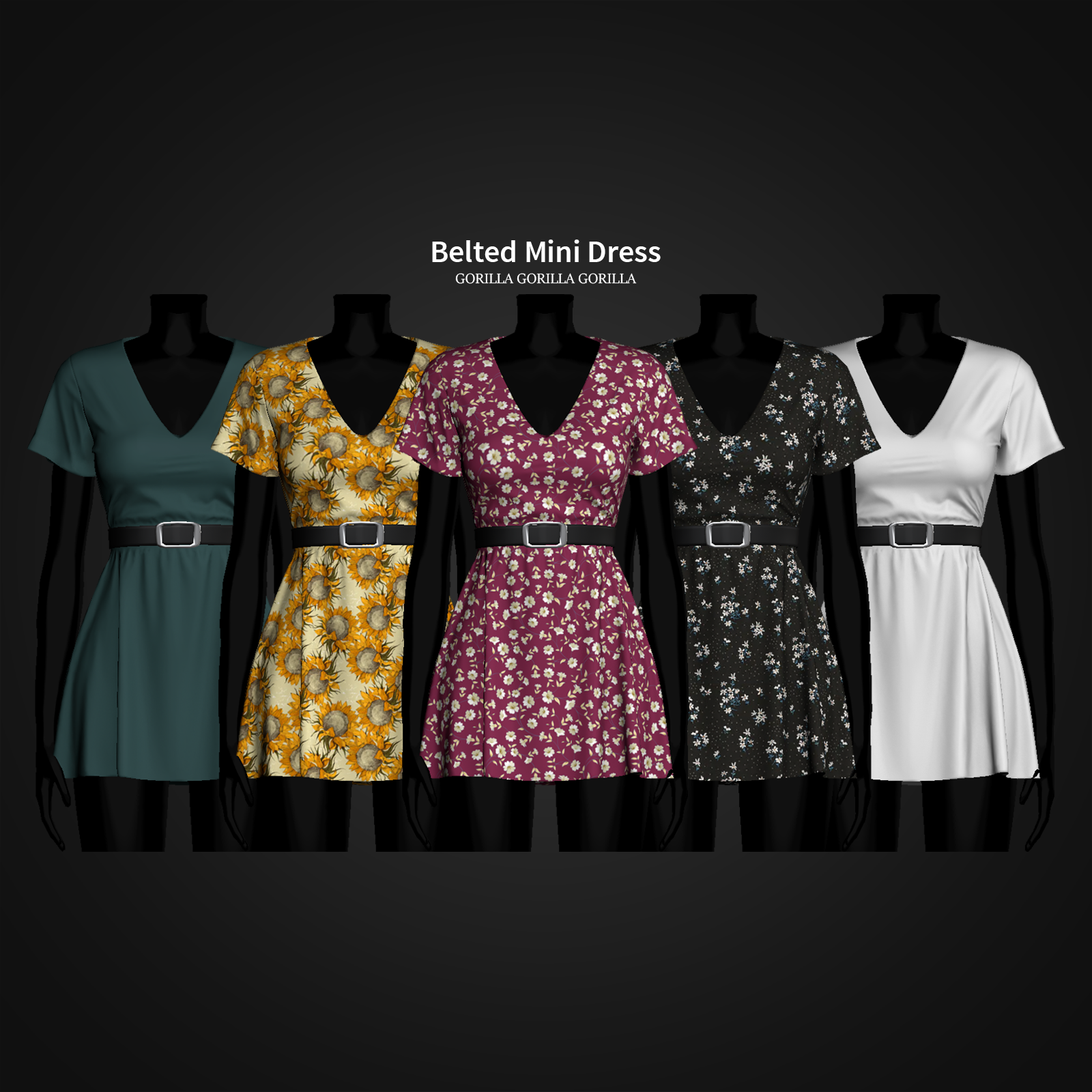 Belted Mini Dress by Gorilla Gorilla Gorilla