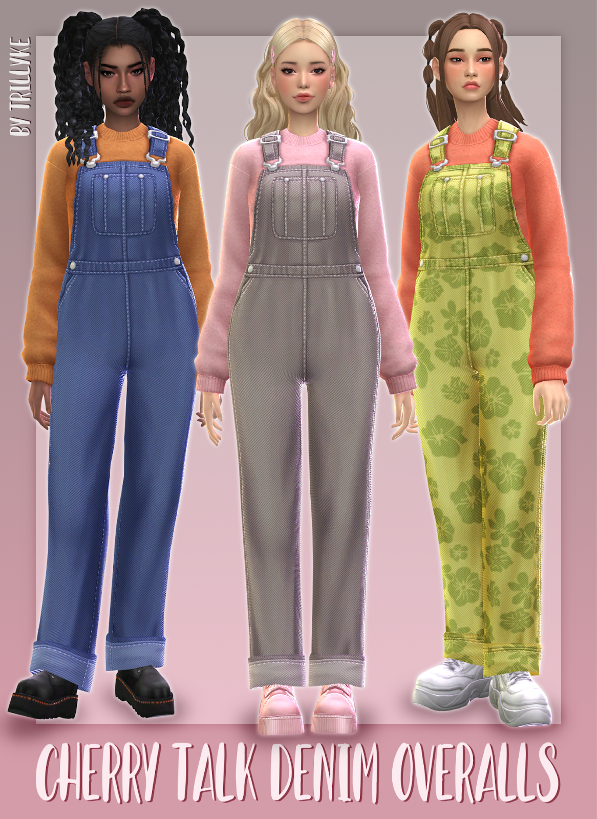 Cherry Talk Denim Overalls by Trillyke