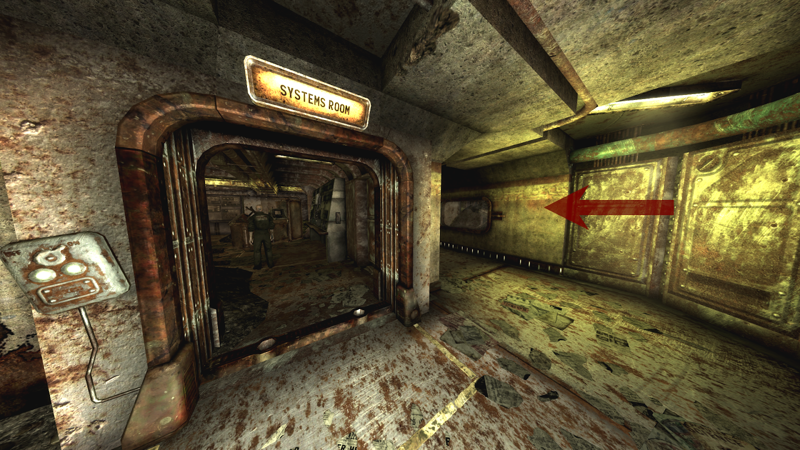 Corridor leading away from the systems room | Fallout: New Vegas