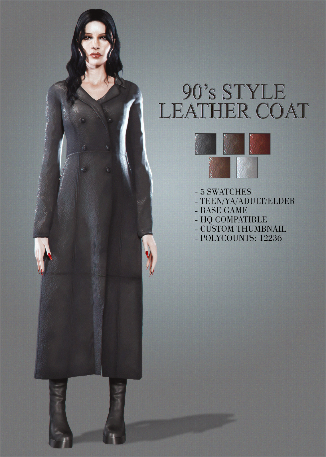 90′s Style Leather Coat by DARI SIMS