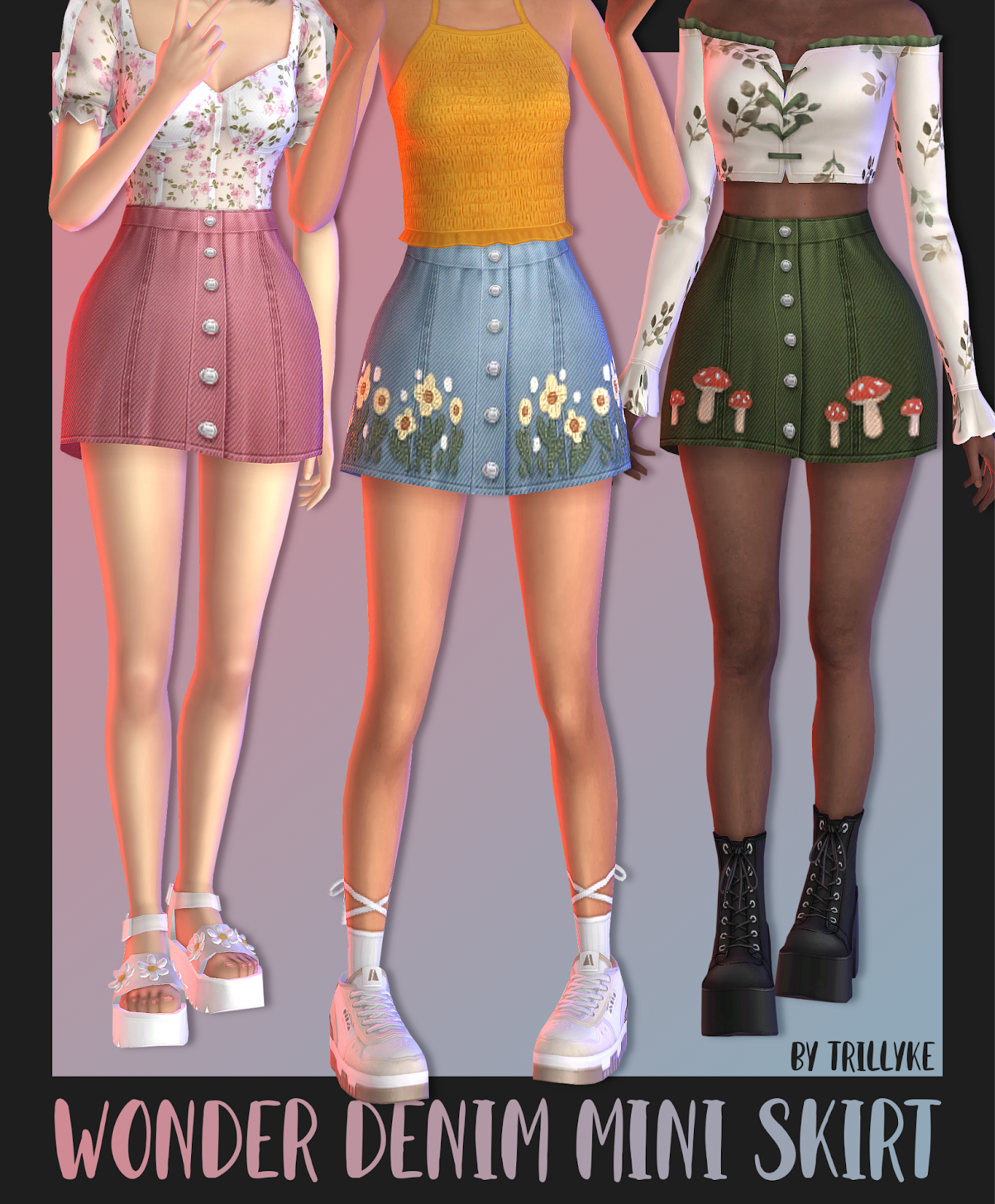 Wonder Denim Mini Skirt by Trillyke