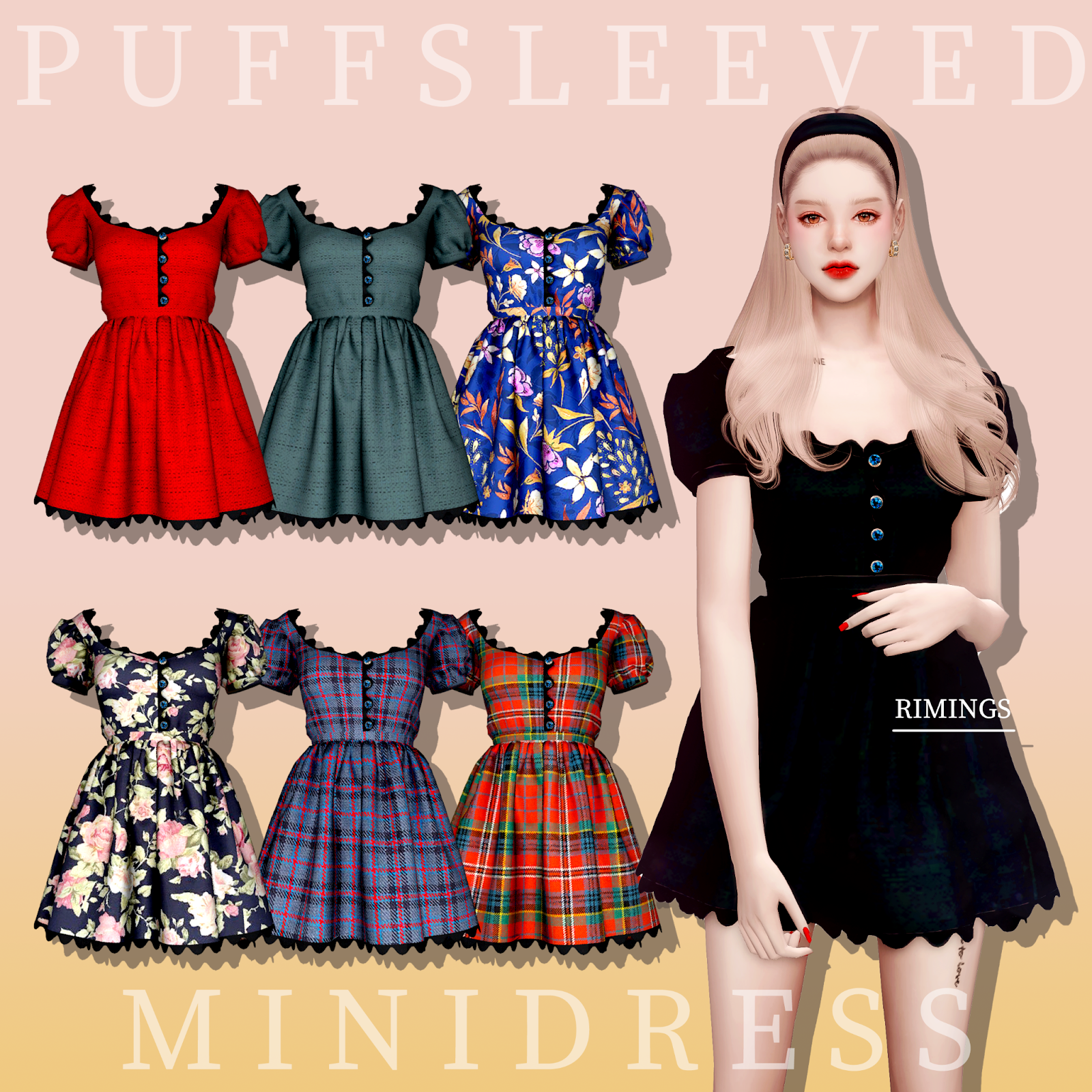 Puff Sleeved Mini Dress by RIMINGS
