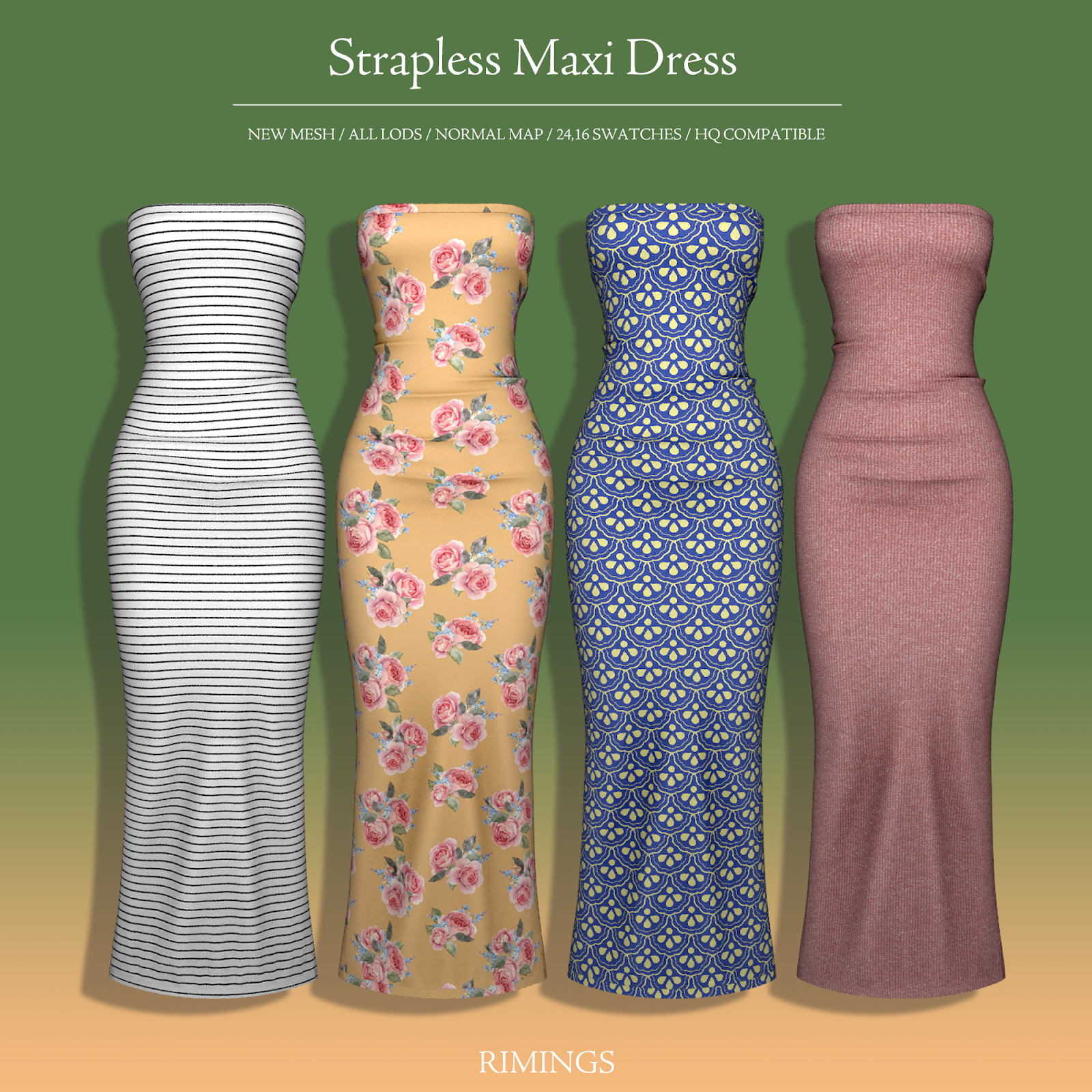 Strapless Maxi Dress by RIMINGS