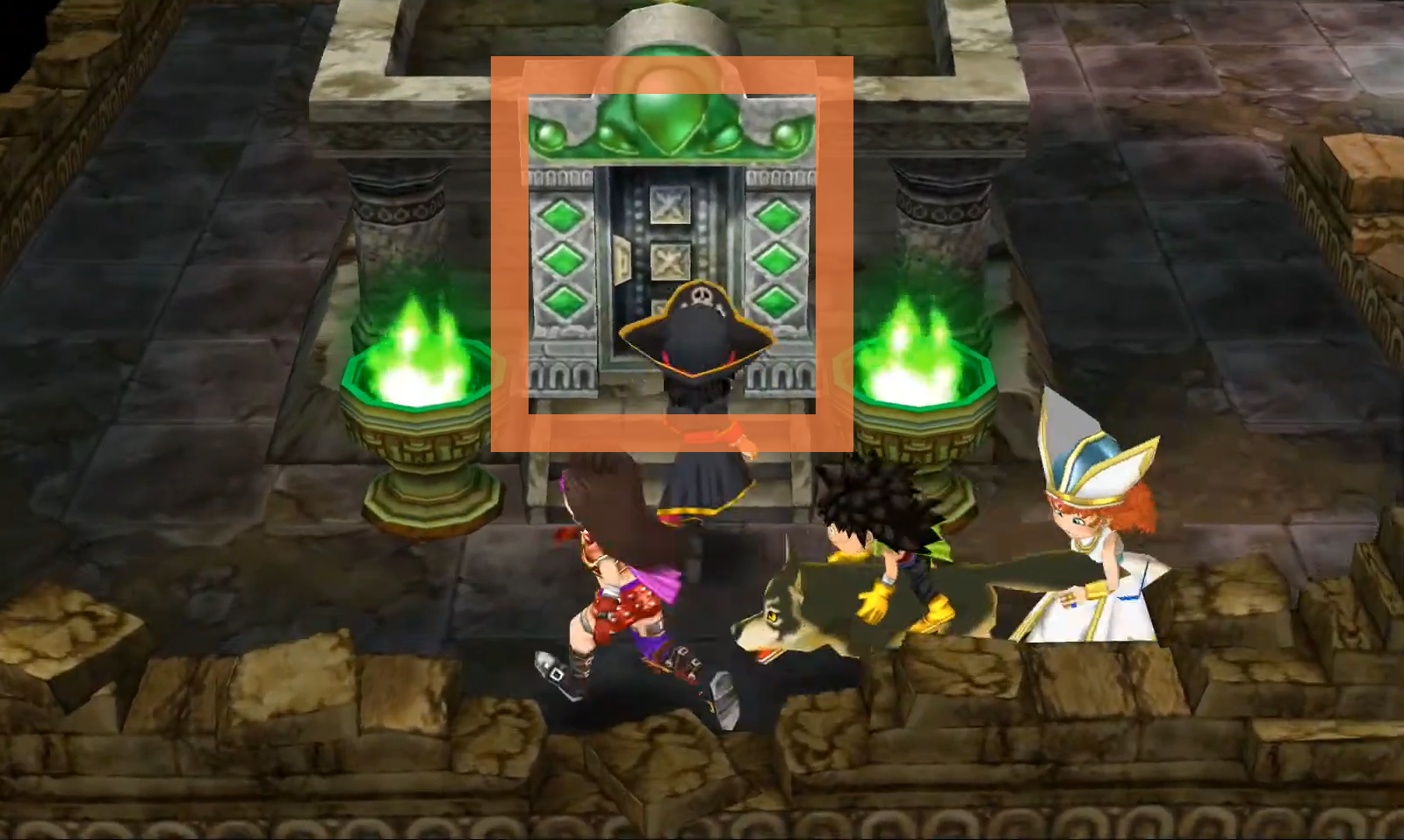 The teleportal is inside this room | Dragon Quest VII