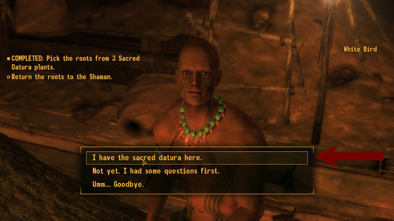 “I have some sacred datura here.” | Fallout: New Vegas