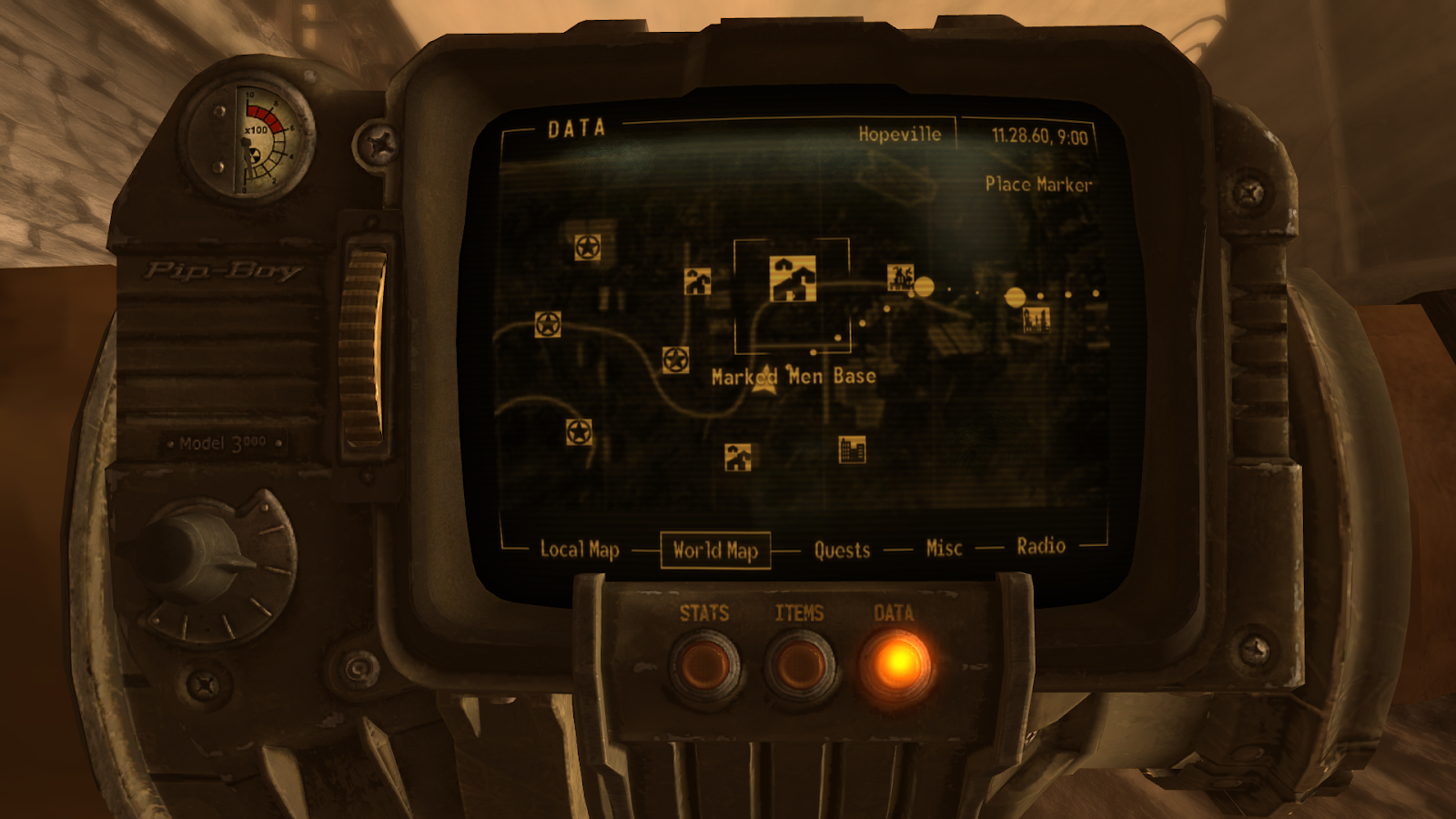 Marked Men Base on the world map | Fallout: New Vegas