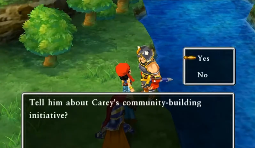 Talk to Kuistian in Aeolus Vale and Quaynan in the small bridge near Providence (2) | Dragon Quest VII