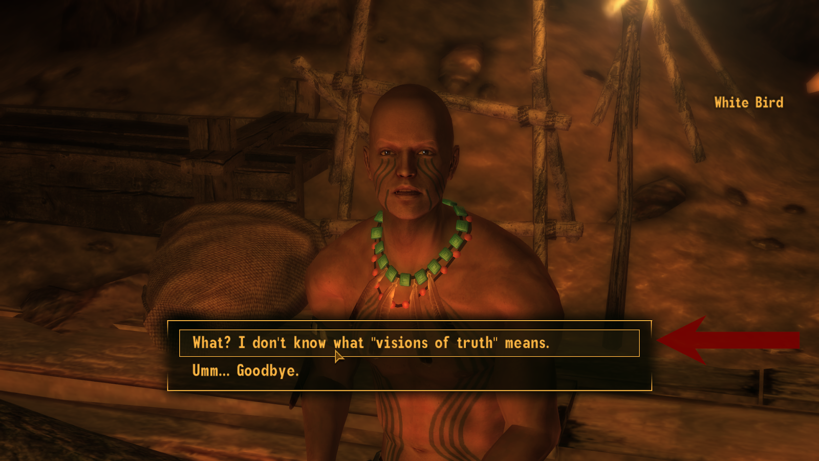 “What? I don’t know what “visions of truth” means.” | Fallout: New Vegas