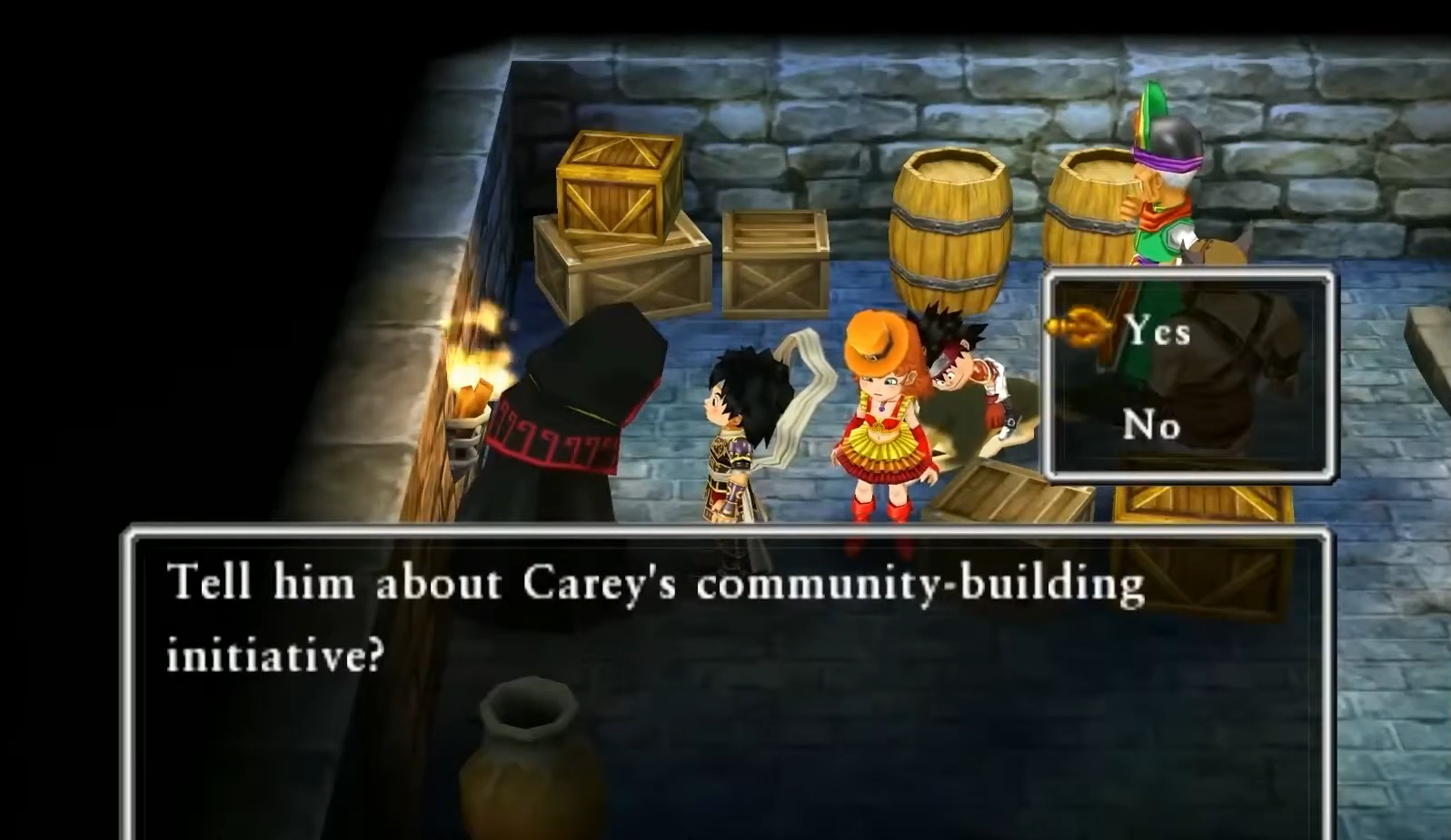 Talk to Mac outside the Likeness of Great Spirit, and Mick in Wetlock (2) | Dragon Quest VII