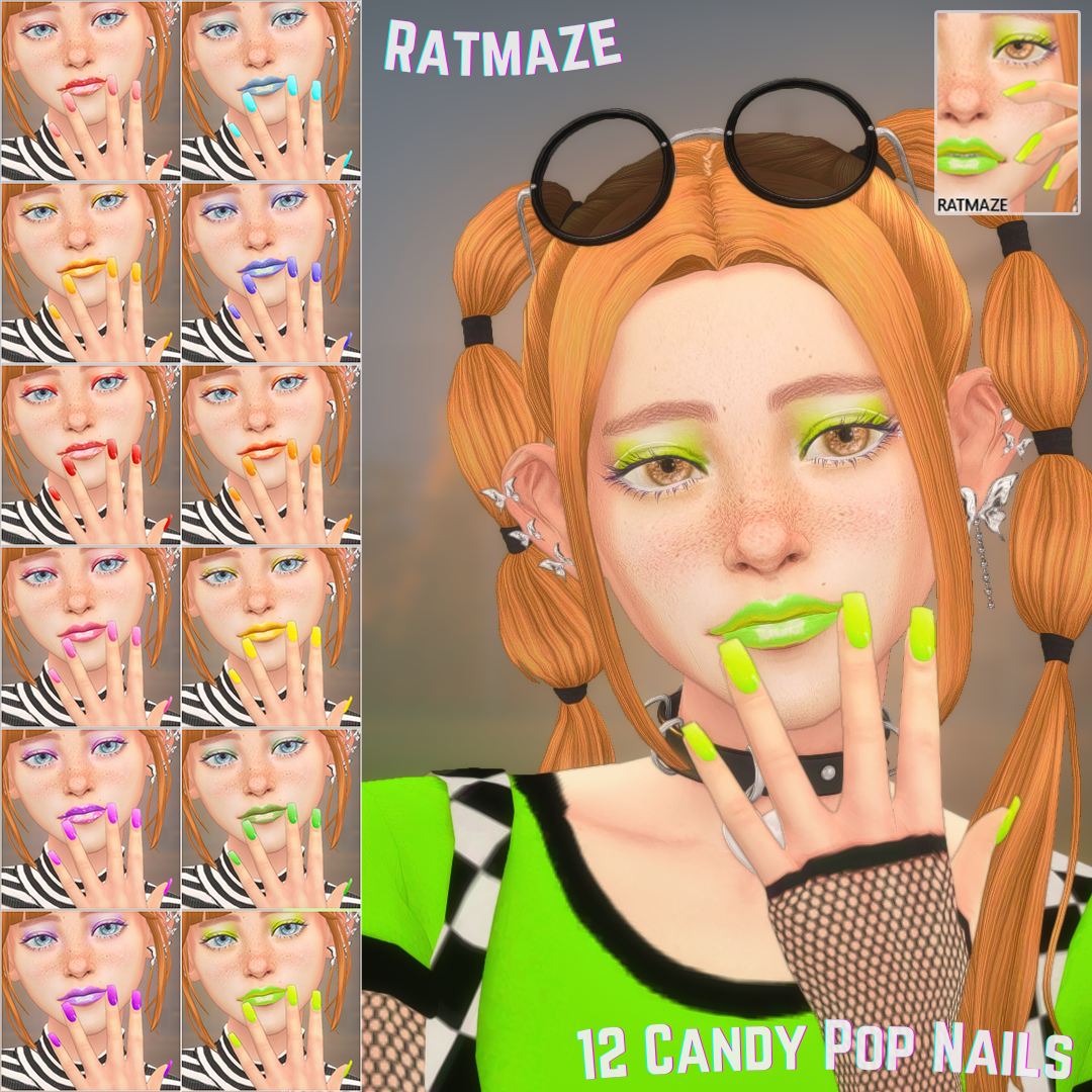 Candy Pop Nails by Ratmazeplays