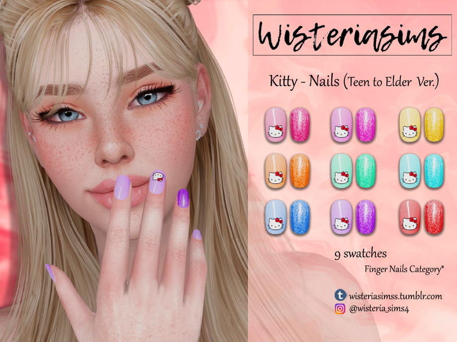 Kitty Nails by WisteriaSims