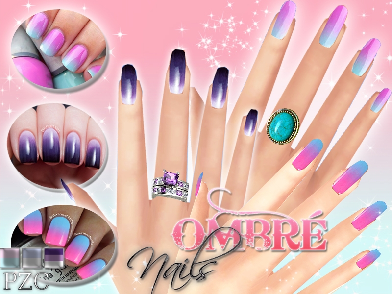 Ombre Love Nails by pinkzombiecupcakes