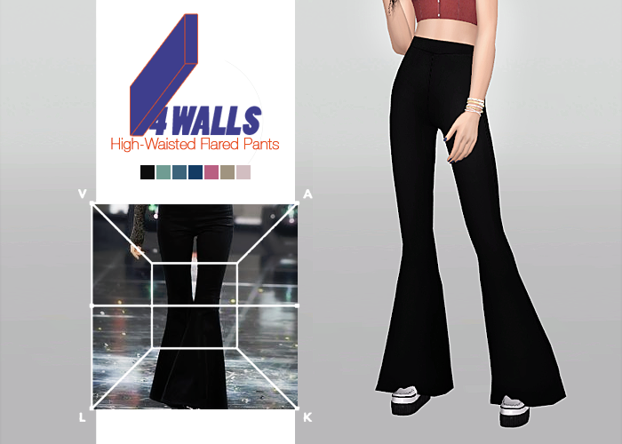 4 Walls High Waisted Flared Pants by waekey